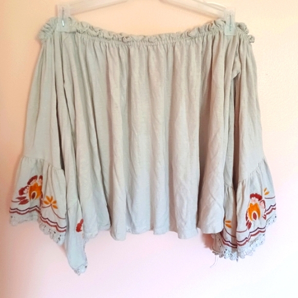 Boho Off-the-Shoulder Top Small - Picture 1 of 6